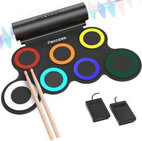 G3006lc Paxcess 7 Pads Electronic Drum Set Roll-up Practice Pad Kit With H