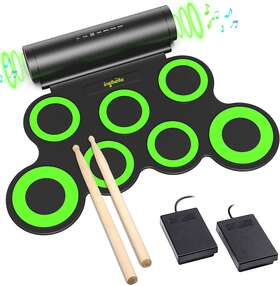G3066lg Paxcess Electronic Drum Set Roll Up Practice Pad Midi Kit With Headphone Jack