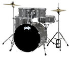 Pdce2015ktss Pdp Centerstage 5-piece Drum Kit With Hardware Cymbals And Throne Silver