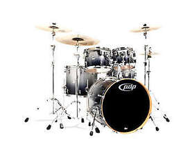 Pdcm2215sb Pdp Silver To Black Fade Chrome Hardware Kit Drums 5 Piece