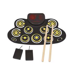 Pengda 778836620418 Electronic Drum Set Kids Foldable Practice Pad Rechargeable Kit Bu