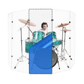 65-q2j5-dxyp Pennzoni Drum Shield 6ft Single Panel With Bright Chrome Hinges Premium Clear Acrylic Pa