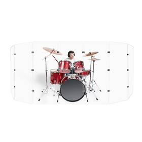 S6-pc3n-8m5n Pennzoni Drum Shield Ds5 Chrome Hinges 6 Panels 2 Foot X 5