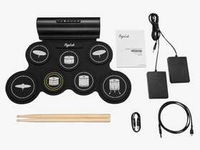 G3001 Pogolab Electronic Drum Set 7 Pads Portable Roll Up With Sticks/foot Pedals