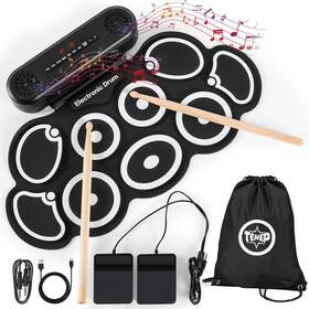 Proxxi 445021186181 Portable 9-pad Electronic Drum Set With Midi Bluetooth And Built-in Speakers