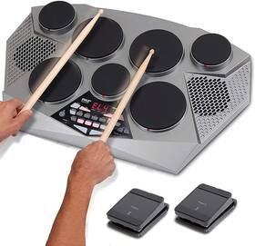 Pted06.5 Pyle Pro Electronic Drum Kit Portable Tabletop Set Machine Digital 7 Pad