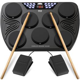 Pted08 Pyle Electronic Portable Electric Tabletop Bluetooth Machine 7 Pads Toms