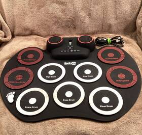 8935713 Rock Jam Rockjam Portable Wireless Bluetooth Midi Drum Pad With Speakers Works Great