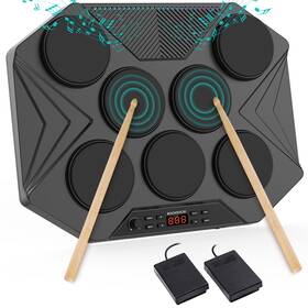 B0dd72j6gc Rocksocki Electronic Tabletop Drum Set Portable Digital Kit 7 Velocity Sen