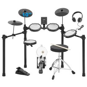 Red-200 Rvone Electric Drum Set With Kick Hammer Pedal Electronic Kit For Beginner Ad