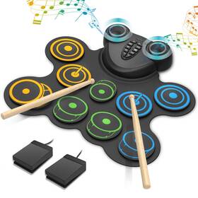 Sharkwave Living 198715911954 Pads Electric Drum Set Dual Speaker Kids Roll Up Electronic Pad H