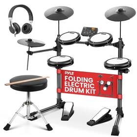 Sound Around 842893161518 Pyle Electronic Drum Set With 4 Quiet Mesh Pads