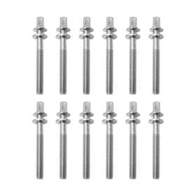 D250616 Soundspire 12 Pcs M5x45mm Drum Tension Rods Stainless Steel Tight Screws Percussion Set