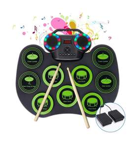 Ed6009 Ssllretu Electric Drum Set 9 Pad Electronic Kids With Pe