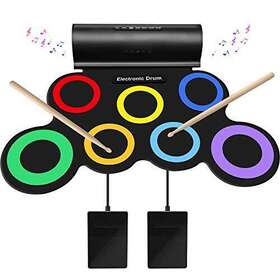 Sunkoo 709175898084 Electronic Drum Set For Kids Adult Beginner Pro Midi Kit Roll Up Pract