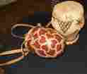 Taj-6 Hand Made New 6 Childs Carved African Drum Shoulder Purse