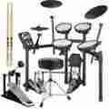 Td11kv-1 Td-11kv Bundle Roland V-compact Electronic Drum Kit Set W Kick Pedal Throne Sticks