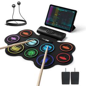 Trd-2023 The One Electronic Drum Set With Free App 9 Pads Roll Up Kit Headph