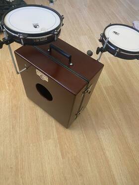 Toca 037728532124 Percussion Kickboxx Suitcase Drum Set - Brown