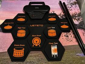 Ueteto Sd-50 Roll-up Portable Digital Drum Pad 9 Pads Silicone With Sticks