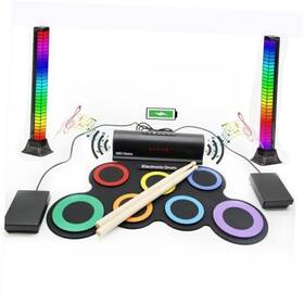 7-pad Xbd Direct Supply 611558462563 Electronic Drum Pad With Recharge Battery And Speakers 7 Practice Pads
