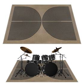 M23gb01 Ythropon Drum Rug 4x6 Ft Electric Set Mat With Non Slip Grip Bottom Soundproof Ra