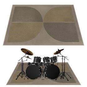 M23gm02 Ythropon 4x6 Ft Electric Drum Set Mat With Non-slip Grip Bottom - Soundproof Rainbow F