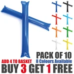 Pack 10 World Cup Cheering Sticks Clappers Thunder Inflatable Tube Sports Event. Fixed Price $12.08.