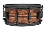 Ludwig 14X6.5 Raw Copperphonic Hammered Snare Drum With Black Nickel Hardware. Fixed Price $1149.00.
