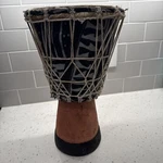 Hand Made West African D'jembe Drum 15 Tall 8 Diameter Used. Fixed Price $69.00.