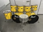 Pearl Export Drums 8PC Dbl Bass Canary Yellow Vntg 80. Fixed Price $1249.00.