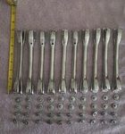 Set Of (10) Ludwig 8" Long Chrome Mach Lugs For Snare Drum, Tom Drum! Complete. Fixed Price $98.00.