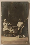 Kids Musical Instruments C1916 Cello Trumpet Drum Antique Photo Studio Postcard. Fixed Price $15.07.