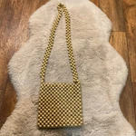 Wood Beaded Bag Handmade Indonesia Boho 8"X8" Purse Crossbody Shoulder. Fixed Price $40.00.