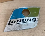 Ludwig Blue Olive Badge 70S 80S Vtg Pointy Corners Ser 863605 Logo Plate Emblem. Fixed Price $30.00.