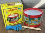 Schylling Arthur Tin Toy W/ Drumsticks Adjustable Strap. Fixed Price $32.30.
