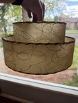 Mid Century Modern Drum Lampshade Two Tier Fiberglass Original Design Vintage. Fixed Price $125.00.