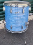 Vintage Sky Blue Ripple 60'S Rogers Holiday 16"X Floor Tom Drum. Fixed Price $850.00.