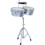 Tycoon Percussion Quality Timbales Drum Set Stand Cowbell & Sticks 13" 14". Fixed Price $439.99.