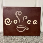 Hand Painted Crafted One Kind Coffee Painting Canvas, Unique. Fixed Price $25.00.