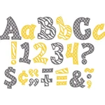 Lemon & Gray Wild Moroccan 5" Sassy Font Letters Teacher Created Resources TCR77. Fixed Price $9.99.