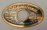 Vintage Slingerland Black & Gold Oval Drum Badge W/serial Number - Niles. Fixed Price $40.00.