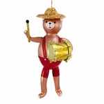 De Carlini Bear Band With Drum Blown Glass Ornament Music A57064. Fixed Price $78.99.