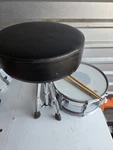 Pearl Export Series Chrome Snare With Throne Stool And Drumsticks. Fixed Price $125.00.
