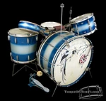 1930S Slingerland Vintage Radio King Blue Silver Duco Trap Drum Kit. Fixed Price $2899.00.