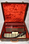 Vintage Scandalli Red Piano Accordion W/ Hard Case Mother Of Pearl Finish. Fixed Price $452.97.