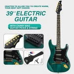 Mustar 39" Electric Guitar 6 String For Beginner With 25W Amp+bag Pack Kit,green. Fixed Price $159.99.