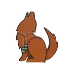 Vintage 1992 Southwestern Folk Art Wooden Howling Coyote Native American Beads. Fixed Price $22.99.