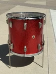 Ludwig 60S Vintage Floor Tom Drum Keystone Re-rings Red Sparkle 16X16 #WN3. Fixed Price $572.35.