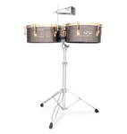 Latin Percussion Matador Timbales 14" & 15" Brushed Nickel With Stand. Fixed Price $669.99.